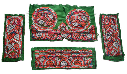 Ahir Work Silk Hand Embroidered Mirror Work Handwork Patch  - 24 cms Length    -  SKU : VA19901C