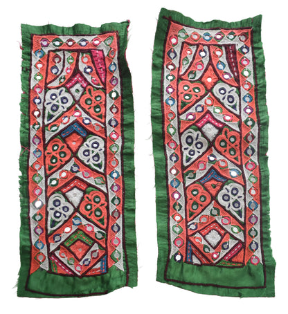 Ahir Work Silk Hand Embroidered Mirror Work Handwork Patch  - 24 cms Length    -  SKU : VA19901C