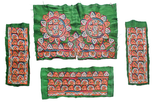 Ahir Work Silk Hand Embroidered Mirror Work Handwork Patch  - 24 cms Length    -  SKU : VA19901E