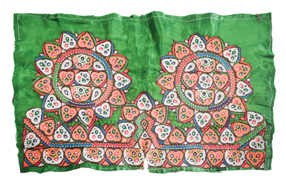 Ahir Work Silk Hand Embroidered Mirror Work Handwork Patch  - 24 cms Length    -  SKU : VA19901E