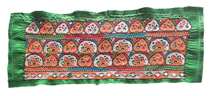 Ahir Work Silk Hand Embroidered Mirror Work Handwork Patch  - 24 cms Length    -  SKU : VA19901E