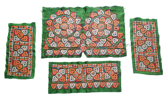 Ahir Work Silk Hand Embroidered Mirror Work Handwork Patch  - 24 cms Length    -  SKU : VA19901M