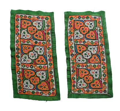 Ahir Work Silk Hand Embroidered Mirror Work Handwork Patch  - 24 cms Length    -  SKU : VA19901M
