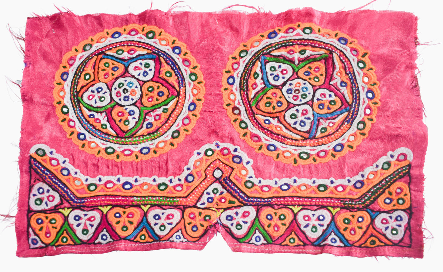 Ahir Work Silk Hand Embroidered Mirror Work Handwork Patch  - 24 cms Length    -  SKU : VA19901D