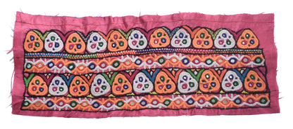 Ahir Work Silk Hand Embroidered Mirror Work Handwork Patch  - 24 cms Length    -  SKU : VA19901D
