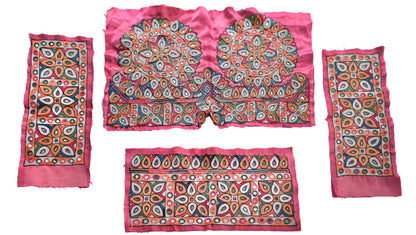 Ahir Work Silk Hand Embroidered Mirror Work Handwork Patch  - 24 cms Length    -  SKU : VA19901G