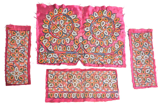 Ahir Work Silk Hand Embroidered Mirror Work Handwork Patch  - 24 cms Length    -  SKU : VA19901H