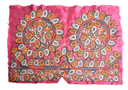 Ahir Work Silk Hand Embroidered Mirror Work Handwork Patch  - 24 cms Length    -  SKU : VA19901H