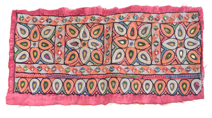 Ahir Work Silk Hand Embroidered Mirror Work Handwork Patch  - 24 cms Length    -  SKU : VA19901H