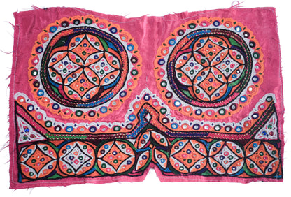 Ahir Work Silk Hand Embroidered Mirror Work Handwork Patch  - 24 cms Length    -  SKU : VA19901J