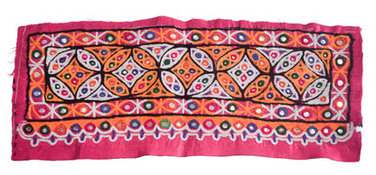 Ahir Work Silk Hand Embroidered Mirror Work Handwork Patch  - 24 cms Length    -  SKU : VA19901J