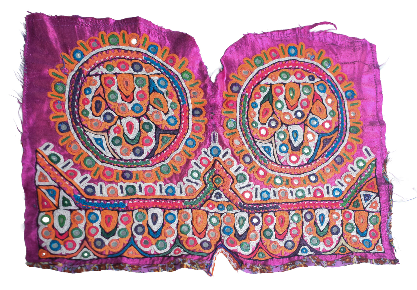 Ahir Work Silk Hand Embroidered Mirror Work Handwork Patch  - 24 cms Length    -  SKU : VA19901L