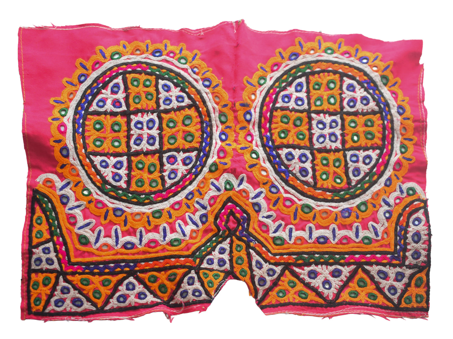 Ahir Work Silk Hand Embroidered Mirror Work Handwork Patch  - 24 cms Length    -  SKU : VA19901B