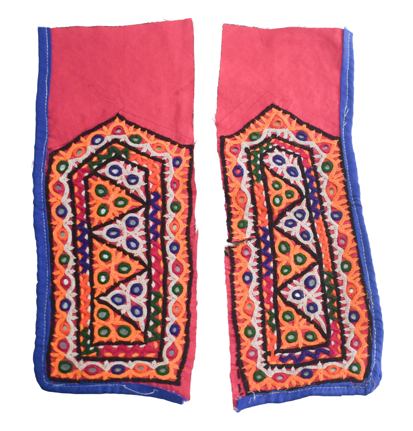 Ahir Work Silk Hand Embroidered Mirror Work Handwork Patch  - 24 cms Length    -  SKU : VA19901B