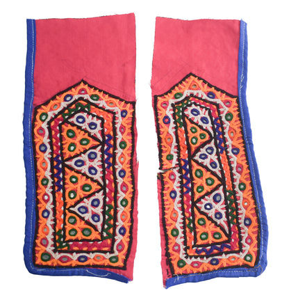 Ahir Work Silk Hand Embroidered Mirror Work Handwork Patch  - 24 cms Length    -  SKU : VA19901B