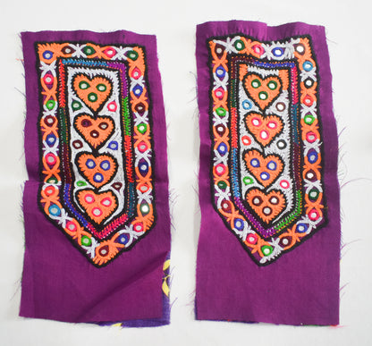 Ahir Work Silk Hand Embroidered Mirror Work Handwork Patch  - 24 cms Length    -  SKU : VA19901K