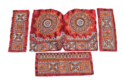 Ahir Work Silk Hand Embroidered Mirror Work Handwork Patch  - 24 cms Length    -  SKU : VA19901A