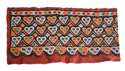 Ahir Work Silk Hand Embroidered Mirror Work Handwork Patch  - 24 cms Length    -  SKU : VA19901F