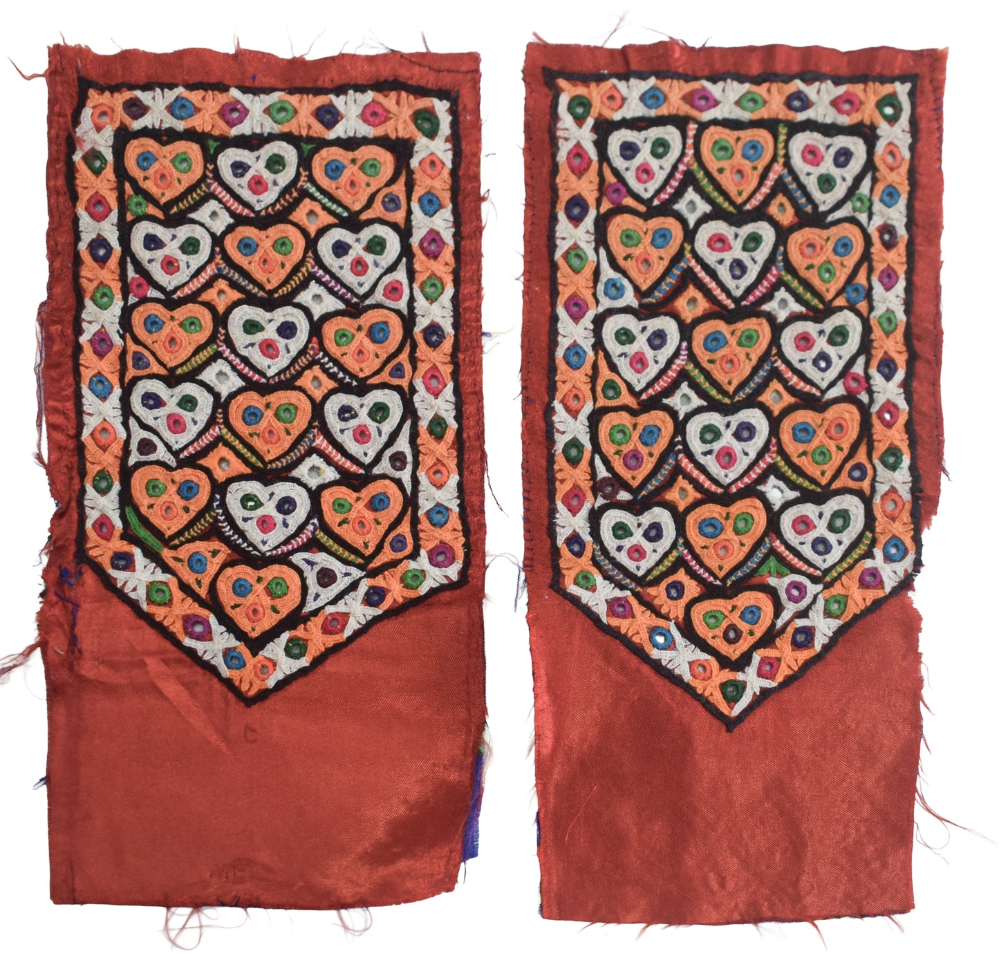 Ahir Work Silk Hand Embroidered Mirror Work Handwork Patch  - 24 cms Length    -  SKU : VA19901F