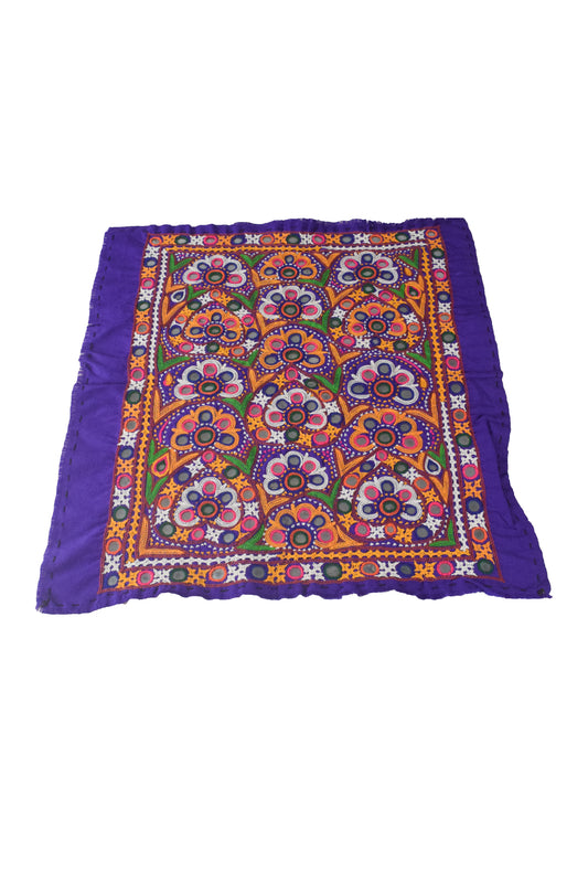 Ahir Work Cotton Hand Embroidered Mirror Work Handwork Patch  - 40 cms Length    -  SKU : VS01A01A
