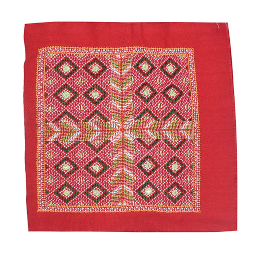 Jat Work Cotton Hand Embroidered Mirror Work Handwork Patch  - 19 cms Length    -  SKU : AB12302B