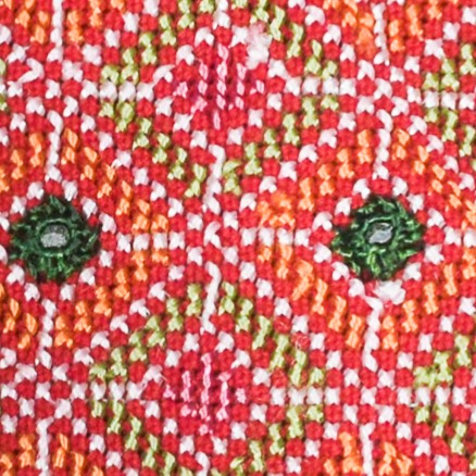 Jat Work Cotton Hand Embroidered Mirror Work Handwork Patch  - 19 cms Length    -  SKU : AB12302D