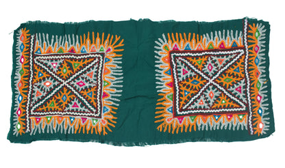 Ahir Work Cotton Hand Embroidered Mirror Work Handwork Patch  - 20 cms Length   -  SKU : VS15501A