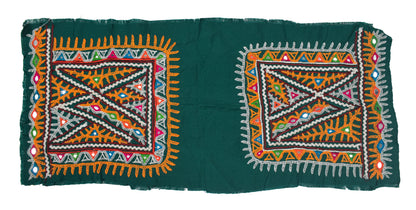 Ahir Work Cotton Hand Embroidered Mirror Work Handwork Patch  - 20 cms Length   -  SKU : VS15501B