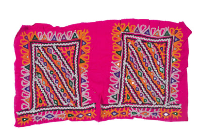 Ahir Work Cotton Hand Embroidered Mirror Work Handwork Patch  - 17 cms Length   -  SKU : VS15504A