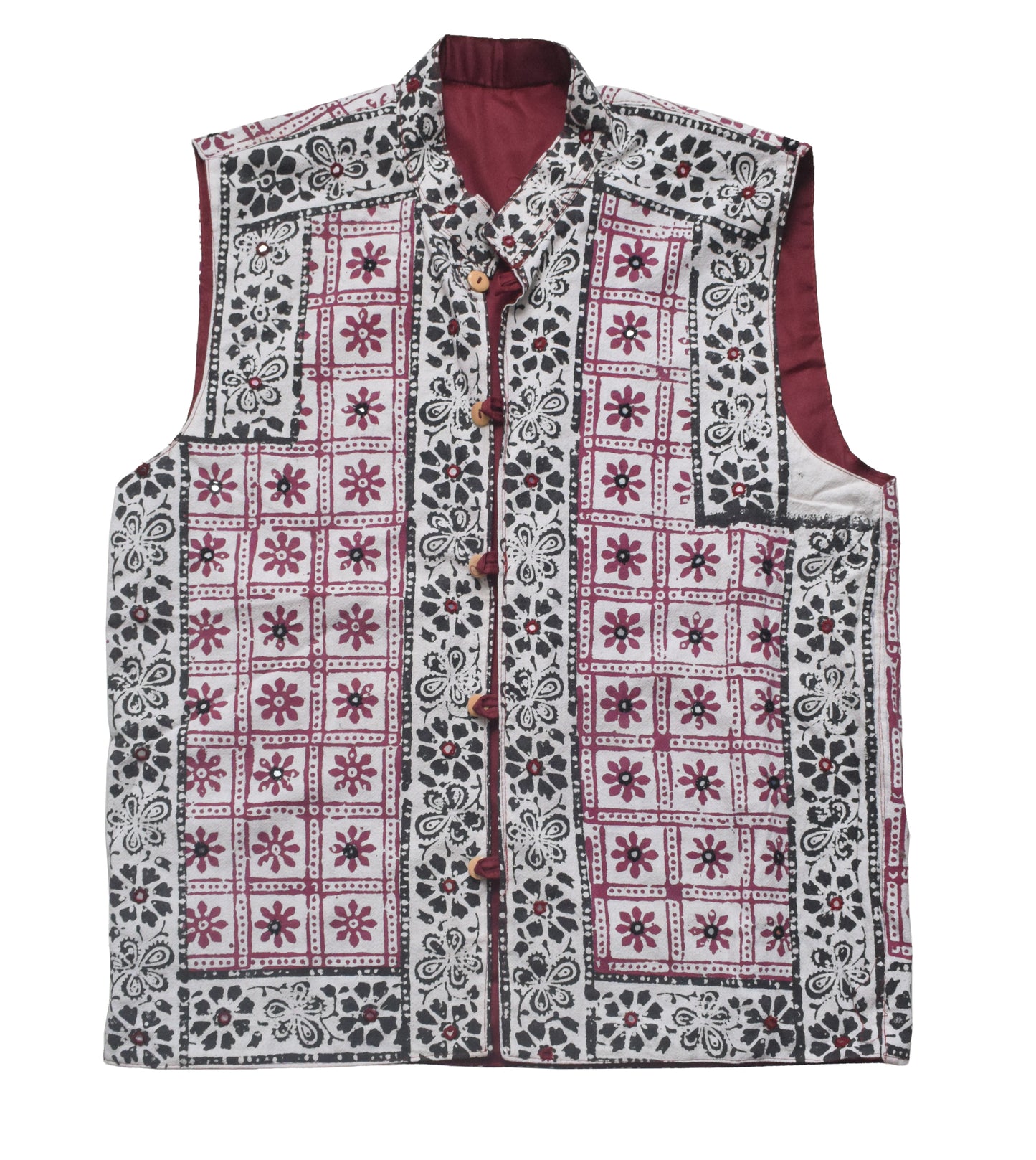 Bela Print Cotton Small Mirror Work Koti  - 65 cms Length    -  SKU : KU22502B