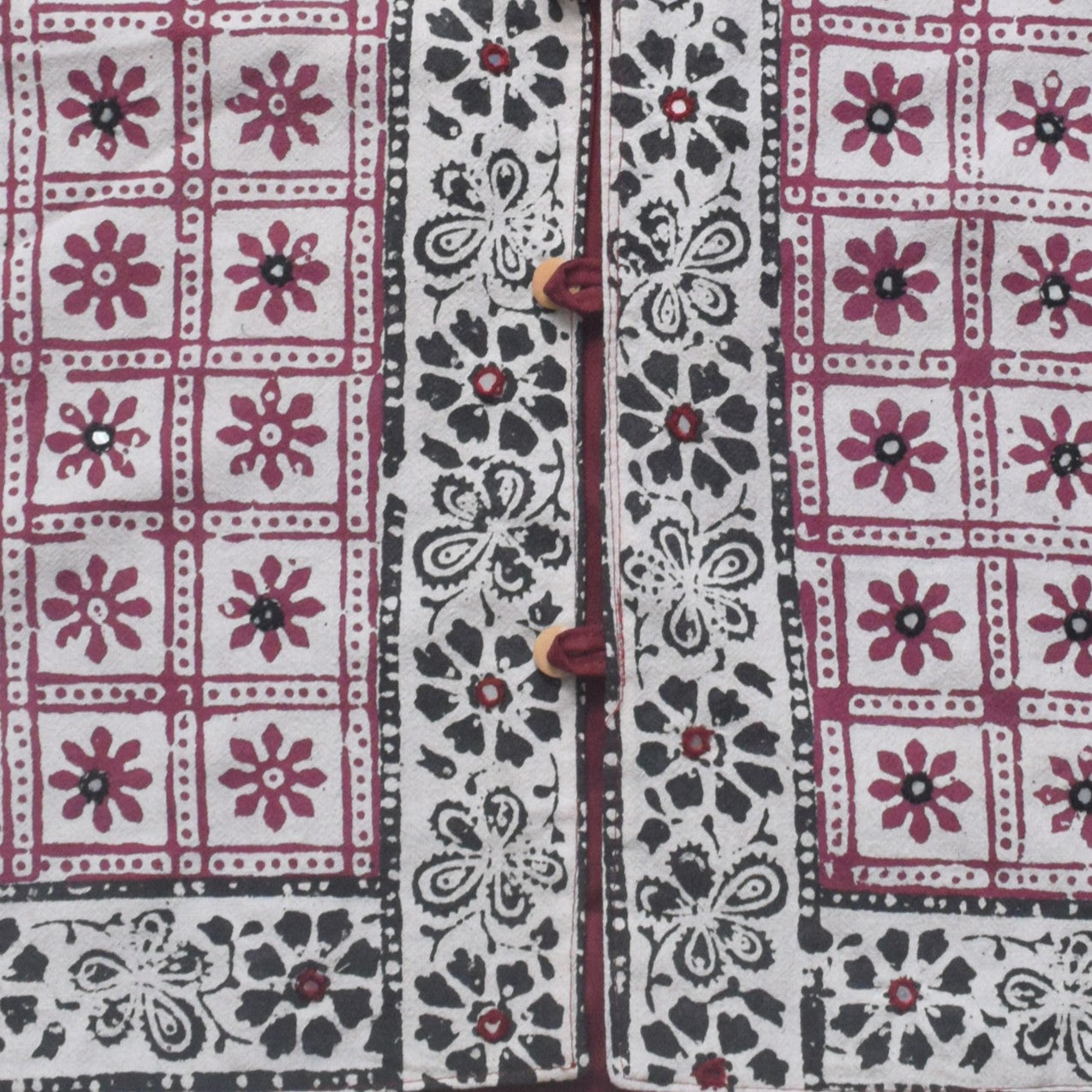 Bela Print Cotton Small Mirror Work Koti  - 65 cms Length    -  SKU : KU22502B
