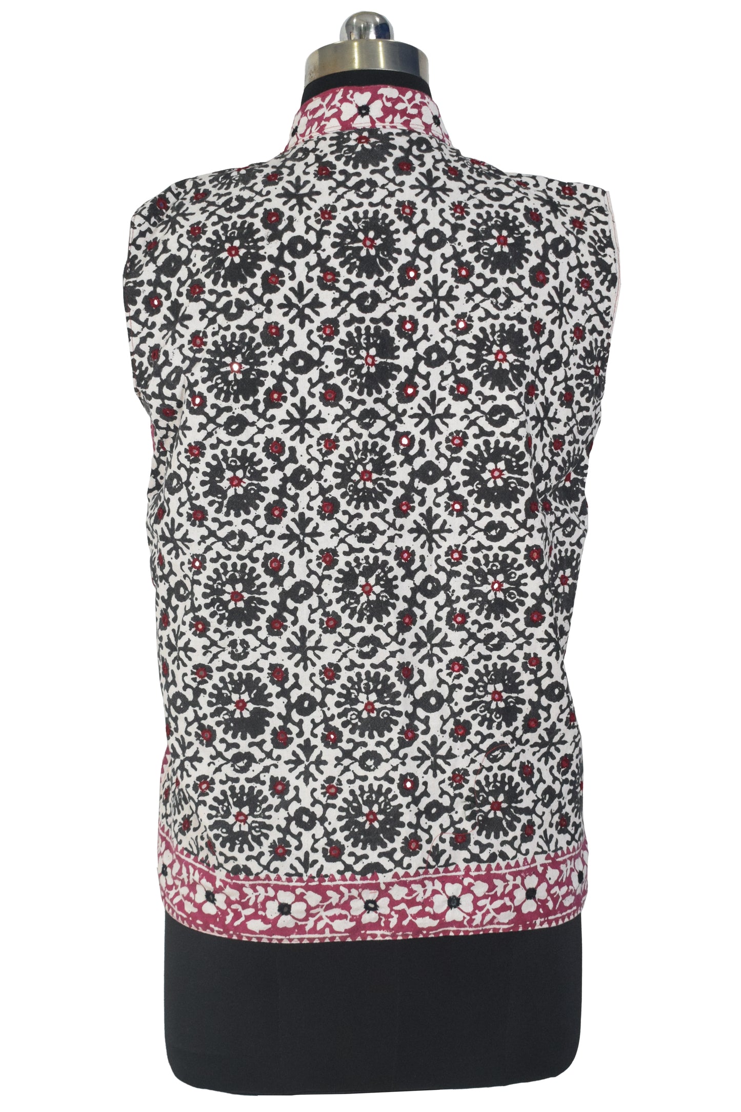 Bela Print Cotton Small Mirror Work Koti  - 65 cms Length    -  SKU : KU22502A