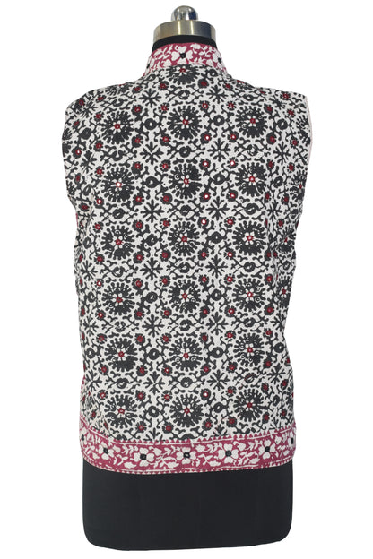 Bela Print Cotton Small Mirror Work Koti  - 65 cms Length    -  SKU : KU22502A