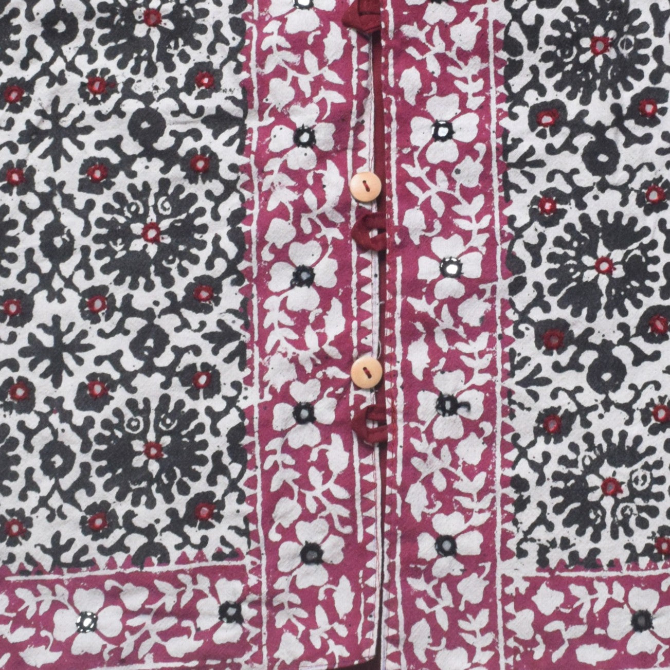 Bela Print Cotton Small Mirror Work Koti  - 65 cms Length    -  SKU : KU22502A