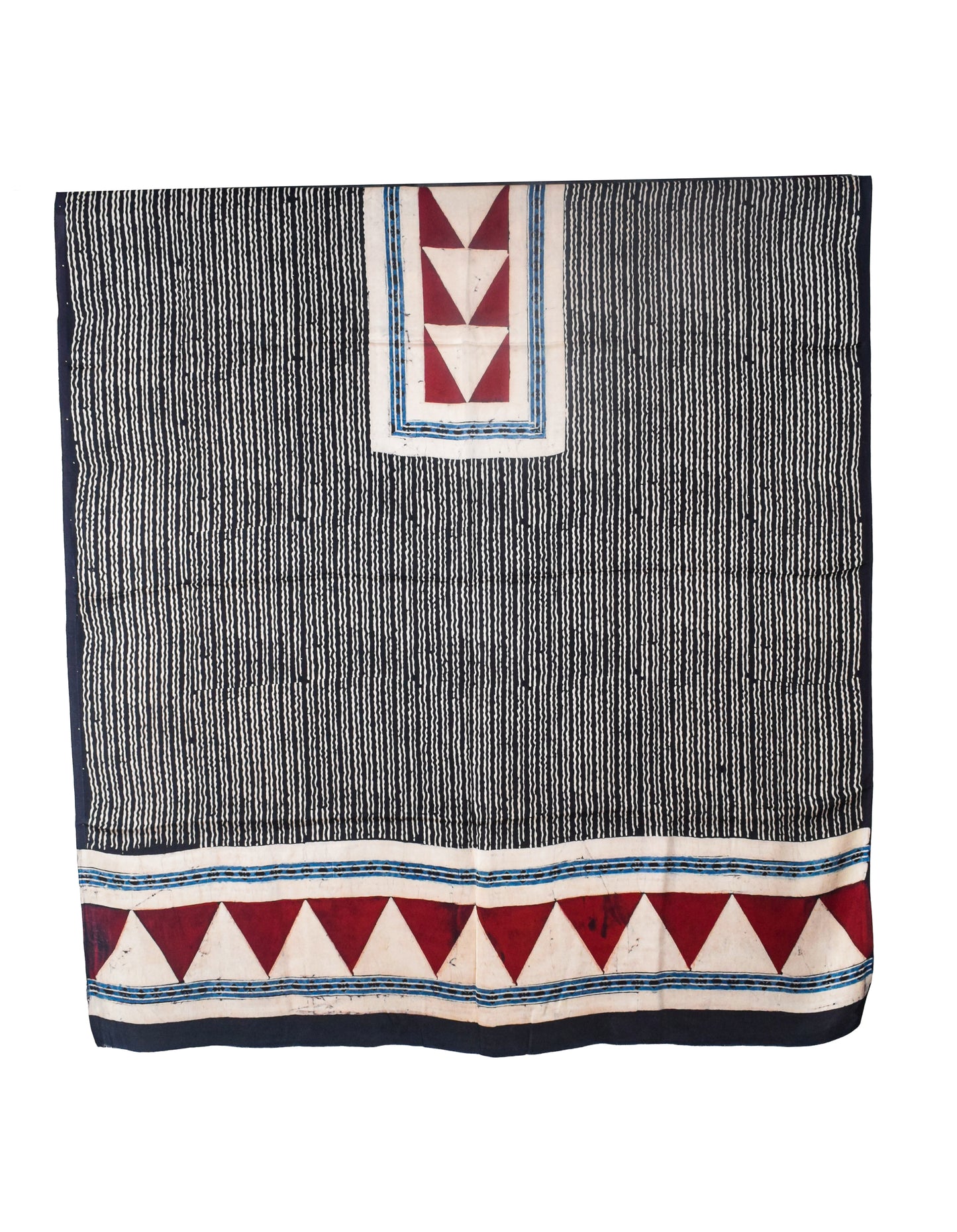 Ajrakh Modal Silk Natural Dye Three Colour Print | 3 Kam | Hand Block Print Kurta-Dupatta (Two Piece Set) with Full Ajrakh Heavy Dupatta with Tassels - 2.5 Mtr Length   -  SKU : AI10601D