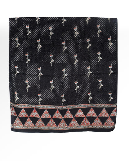 Ajrakh Modal Silk Natural Dye Three Colour Print | 3 Kam | Hand Block Print Kurta-Dupatta (Two Piece Set) with Full Ajrakh Heavy Dupatta with Tassels - 2.5 Mtr Length   -  SKU : AI10601G
