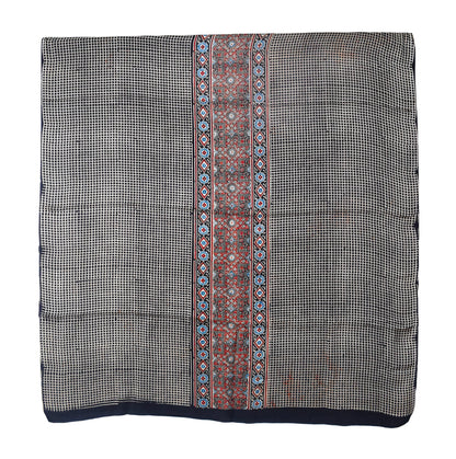 Ajrakh Modal Silk Natural Dye Three Colour Print | 3 Kam | Hand Block Print Kurta-Dupatta (Two Piece Set) with Full Ajrakh Heavy Dupatta with Tassels - 2.5 Mtr Length   -  SKU : AI10601J
