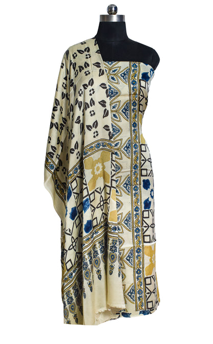 Ajrakh Modal Silk Natural Dye Hand Block Print Kurta-Dupatta (Two Piece Set) with Full Ajrakh Heavy Dupatta with Tassels - 2.5 Mtr Length    -  SKU : KB02501A