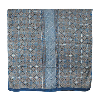 Ajrakh Modal Silk Natural Dye Three Colour Print | 3 Kam | Hand Block Print Kurta-Dupatta (Two Piece Set) with Full Ajrakh Heavy Dupatta with Tassels - 2.5 Mtr Length   -  SKU : AI10601C