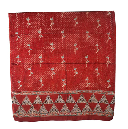 Ajrakh Modal Silk Natural Dye Three Colour Print | 3 Kam | Hand Block Print Kurta-Dupatta (Two Piece Set) with Full Ajrakh Heavy Dupatta with Tassels - 2.5 Mtr Length   -  SKU : AI10601Q