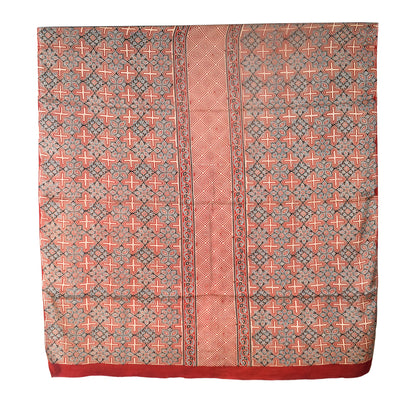 Ajrakh Modal Silk Natural Dye Three Colour Print | 3 Kam | Hand Block Print Kurta-Dupatta (Two Piece Set) with Full Ajrakh Heavy Dupatta with Tassels - 2.5 Mtr Length   -  SKU : AI10601Z