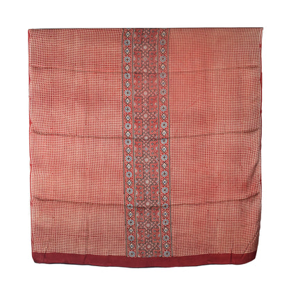 Ajrakh Modal Silk Natural Dye Three Colour Print | 3 Kam | Hand Block Print Kurta-Dupatta (Two Piece Set) with Full Ajrakh Heavy Dupatta with Tassels - 2.5 Mtr Length   -  SKU : AI1060AC