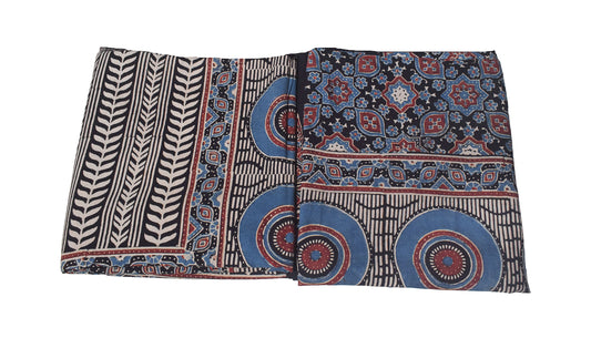 Ajrakh Cotton Natural Dye Hand Block Print Kurta-Dupatta (Two Piece Set) with Full Ajrakh Heavy Dupatta - 2.5 Mt Top    -  SKU : RM10302G