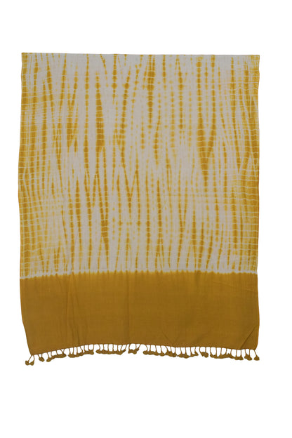 Plain Dyeing Kala Cotton Shibori Dupatta Mirror Work Kurta-Dupatta (Two Piece Set) with Hand Embroidered Yoke for Kurta - with Tassels - 2.5 Mt Top    -  SKU : DB20901B