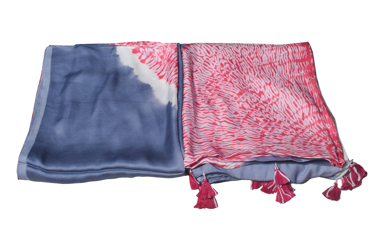 Plain Dyeing Modal Silk Shibori Kurta-Dupatta (Two Piece Set) with Tassels - 2.5 Mt Top    -  SKU : AI26904C