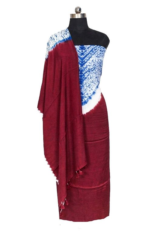 Plain Dyeing Modal Silk Shibori Kurta-Dupatta (Two Piece Set) with Tassels - 2.5 Mt Top    -  SKU : AI26904D