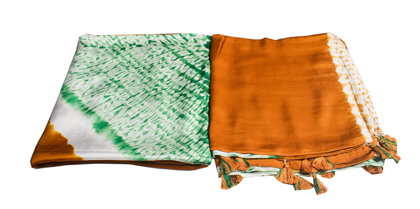 Plain Dyeing Modal Silk Shibori Kurta-Dupatta (Two Piece Set) with Tassels - 2.5 Mt Top    -  SKU : AI26904A