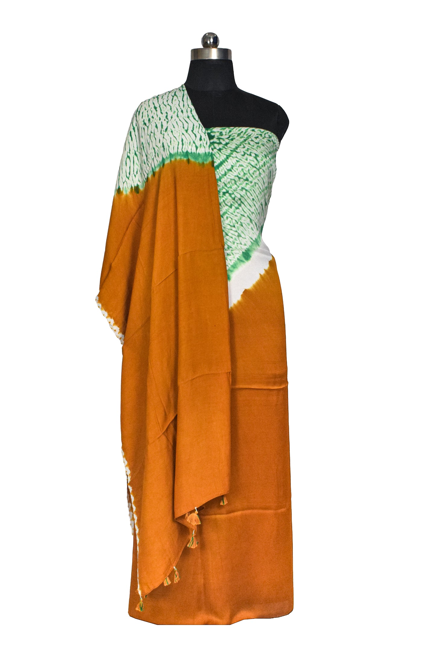 Plain Dyeing Modal Silk Shibori Kurta-Dupatta (Two Piece Set) with Tassels - 2.5 Mt Top    -  SKU : AI26904A