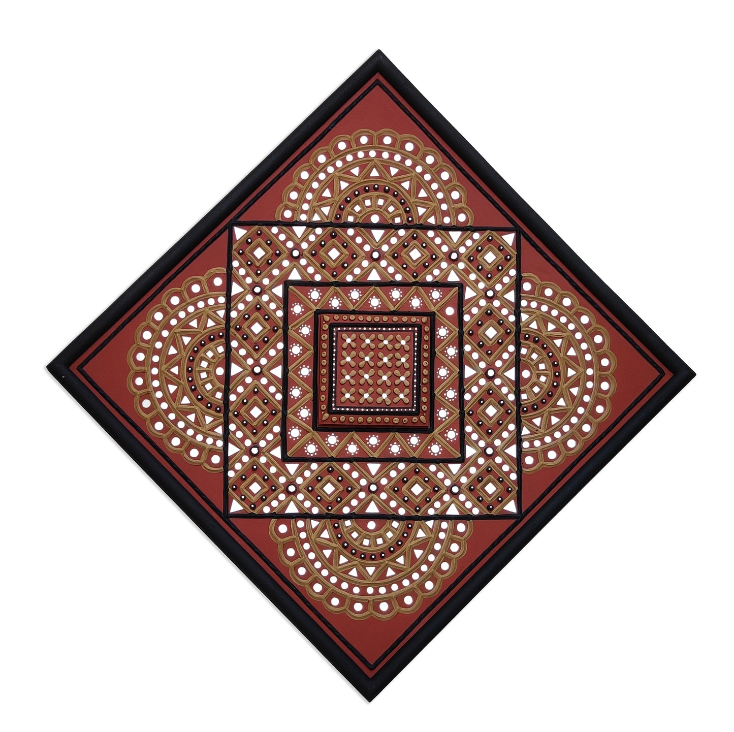 Lippan Kam (Mud Mirrorwork) - Hand Crafted Ethnic Wall Decor - SKU : 0272