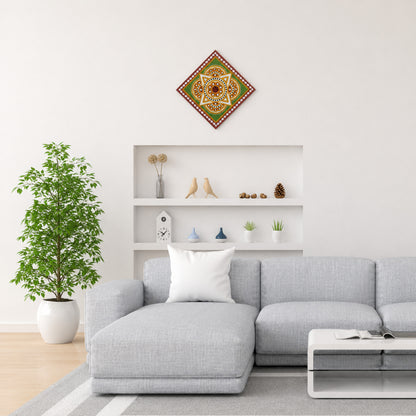 Lippan Kam (Mud Mirrorwork) - Hand Crafted Ethnic Wall Decor - SKU : 0372